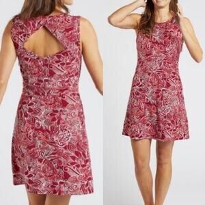 Title Nine Phantasm Dress Floral Batik Print Cut Out Nimblene Quick Dry Red 10